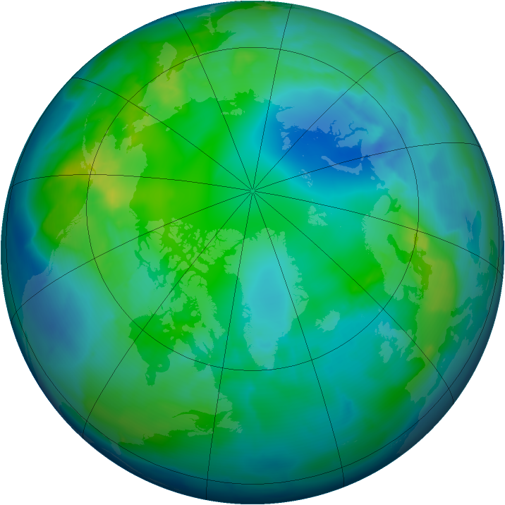 Arctic ozone map for 06 November 2012